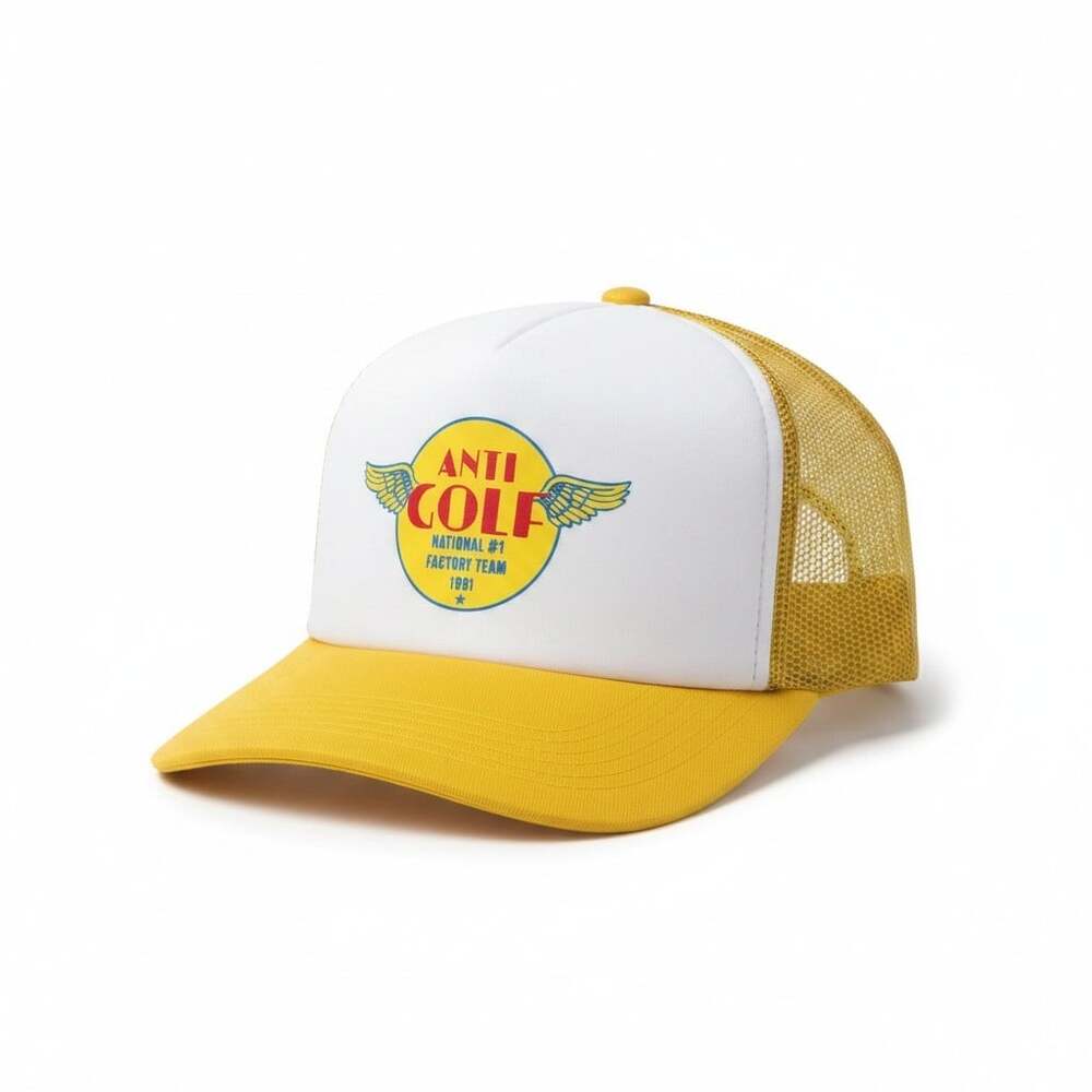 Anti Golf Golf Wang National #1 Factory Team 1991 Yellow Trucker Snapback Hat